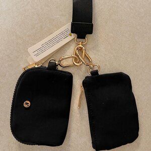Black and Gold double pouch wristlet